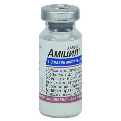 Фото Амицил лиофилизат для раствора для инъекций 250 мг флакон